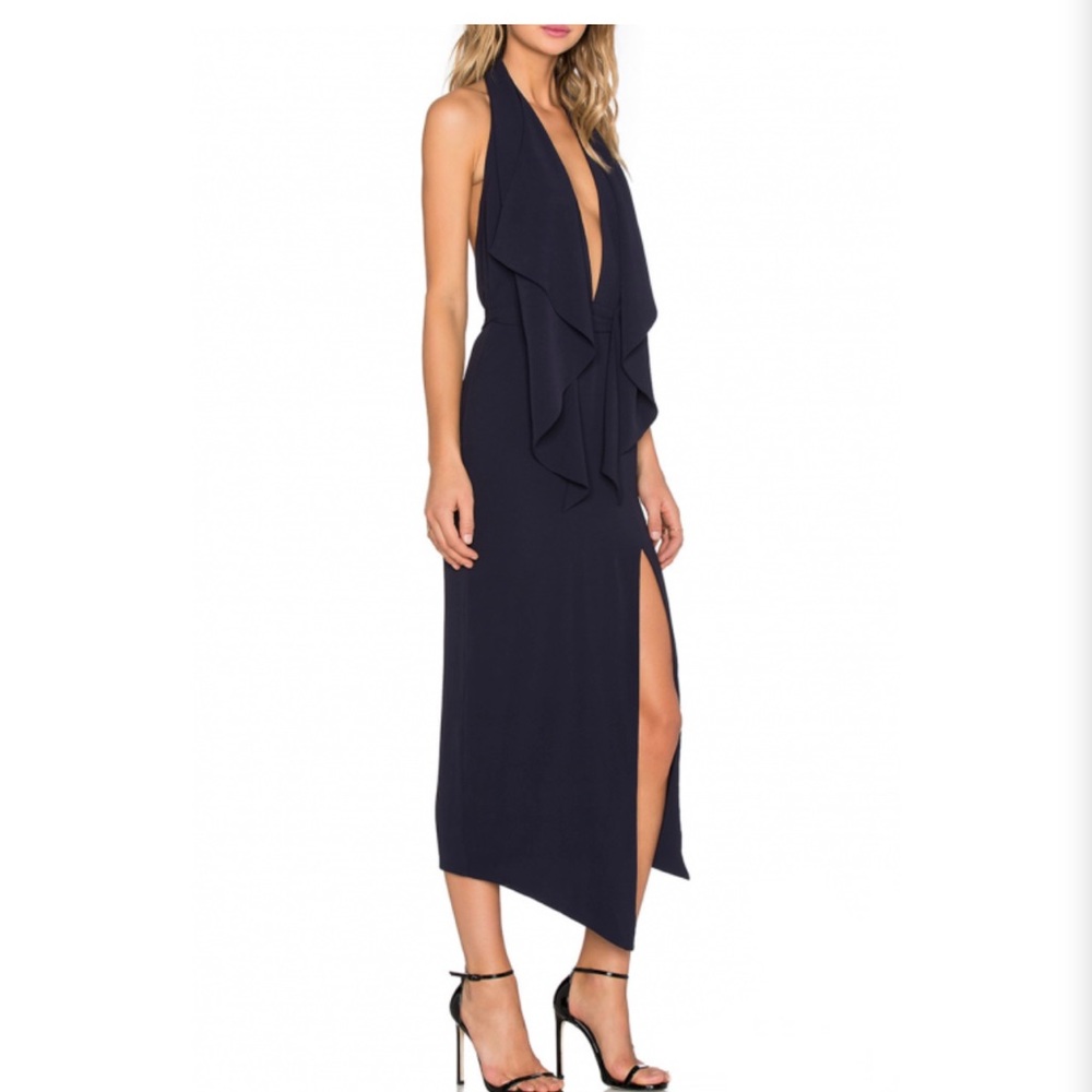 Misha collection Lorena midi dress in navy